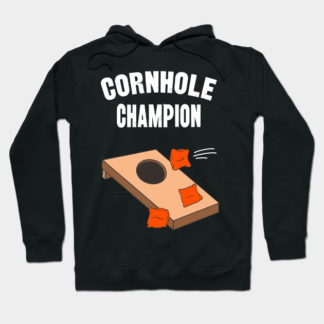 Cornhole Champion Funny Bean Bag Toss Hoodie by Foxxy Merch